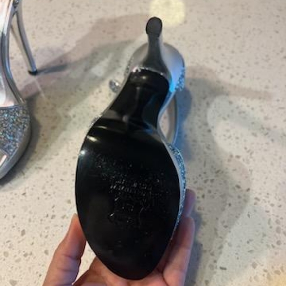 Stuart Weitzman Glitter Platform Sandal Size 6 1/2  Sample - Picture 3 of 6